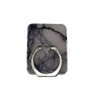 Marble Ring Holder Κινητού - Λευκό με Μαύρο