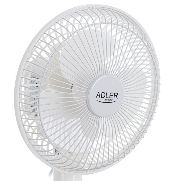 ADLER DESK FAN 15CM 15W~30W WHITE