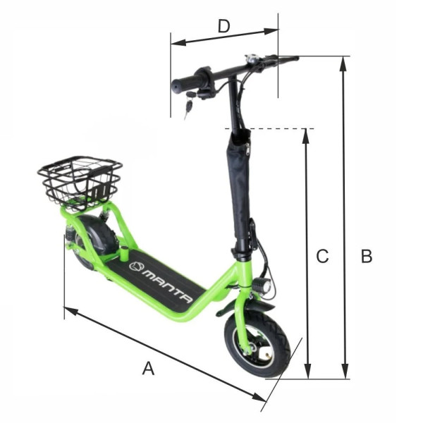 MANTA ELECTRIC SCOOTER  FLINSTON 10' 250W LG BATTERY